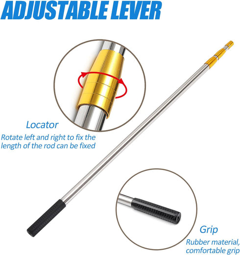 YSDSDAKA 75" 75 Inch Fishing Landing Net with Aluminum Telescoping Pole Long Handle,Rubber Coated Nylon Mesh