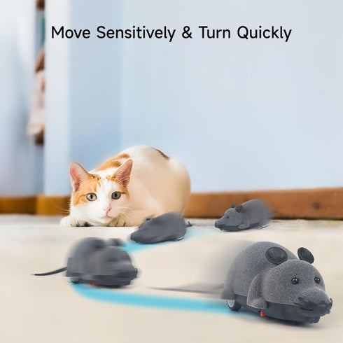 LUVI Fusicase Toys, Fashion Cool Style Remote Control Rat Mouse Wireless Toy for Cat, Gray