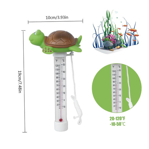 Cndiyald Floating Pool Thermometer with Cute Turtle Design, Baby Bathtub & Aquarium Temperature Gauge