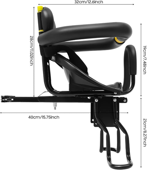 Pyroarle Portable Bicycle Front Mounted Baby Seat, Child Carrier Bike Chair for Bicycle Kids Seat for Children, Toddler