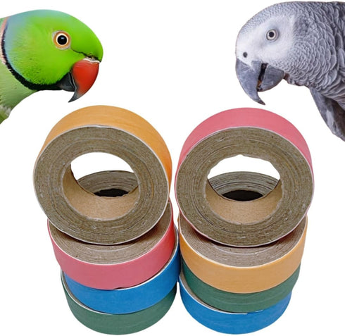 ToughRight 8Pcs 1.75inch Fatty Bagels Bird Toys for Parrots Durable Cardboard Bird Chew