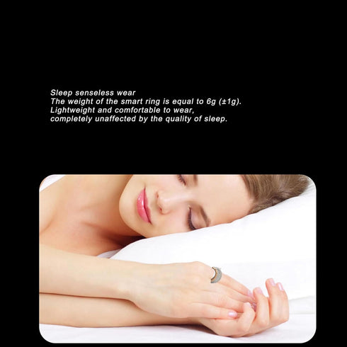 Smart Fitness Ring, Step Counting, Sleep Quality Monitoring, IP68 Waterproof Health Ring with Charging Case, Reshape