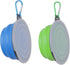 Collapsible Dog Bowl, 2 Pack Portable Foldable Pet Travel Bowls with Lids (Small, Blue+Green)