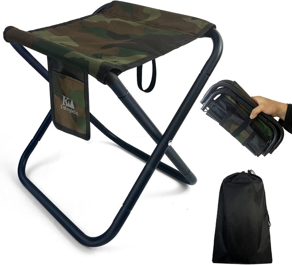 K-MingleSo Upgraded Portable Folding Stool, 13 Inch Camping Stool for Adults Fishing Hiking