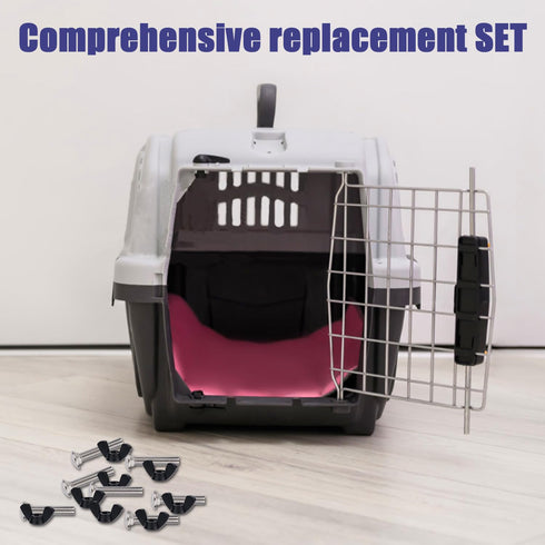 Pet Carrier Fasteners, 12pcs M6 Stainless Steel Replacement Bolts and Plastic Butterfly Nuts for Pet Boxes