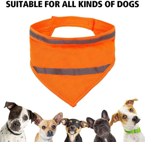 Adjustable High Visibility Dog Scarf - Reflective Towel Bib for Outdoor Adventures