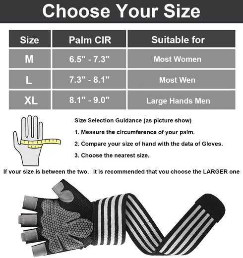 SUJAYU Workout Gloves for Men Workout Gloves Women, Wristband Weight Lifting Glove Breathable, Silicone Anti-Slip
