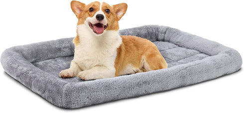 Patas Lague Bolster Dog Bed for Medium Dogs - 30''x20'' Soft Foam Dog Sofa Pet Bed, Machine Washable Crate Mat