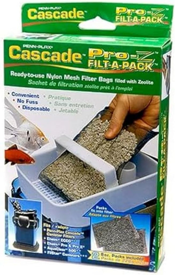 Penn-Plax Cascade Pro-Z Aquarium Canister Filter Media Bags, 2-Pack, 8 Oz for All Filtration Needs