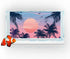 Watercolor Graffiti Hawaiian Beach Palm Tree Aquarium Background, 72X24IN, Anime Themed Crawling Terrarium Background