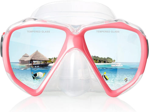 Snorkel Diving Mask Panoramic HD Swim Mask, Anti-Fog Scuba Goggles for Diving, Snorkeling, Swimming
