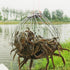 2Pcs Counterweight 7.87X7.87X7.08In Hemoton Wire Mesh Crab Trap Cage with Auto-Opening Bait Pin and Reusable Crab