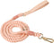 5FT Ombre Cotton Dog Leash - Heavy Duty Braided Training Leash with Comfortable PU Leather Handle for Small, Medium &