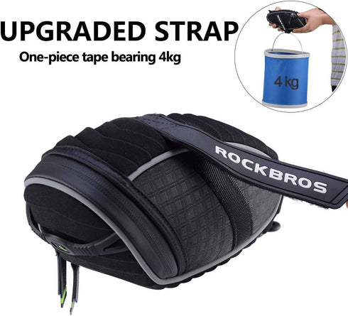 ROCKBROS Bike Seat Bag, Bicycle Saddle Bag Under Seat, 3D Shell Cycling Seat Pack for Mountain Road Bikes, Black