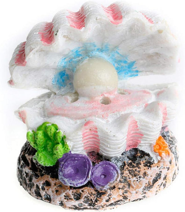 1PCS Pearl Shell Ornament for Fish Tank, Tropical Clam Decoration
