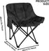 3-Layer 600D 300 lbs, 26" 15" 15" Outdoor Padded Moon Chair, Thick Cotton Cushion, Oxford Fabric, Portable Folding