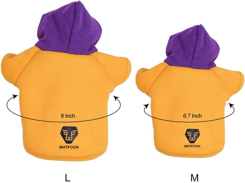 WATFOON Bearded Dragon Clothes Tank Accessories Costume Handmade Warm Coat Jacket for Small Animals (Purple/Yellow)