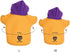 WATFOON Bearded Dragon Clothes Tank Accessories Costume Handmade Warm Coat Jacket for Small Animals (Purple/Yellow)