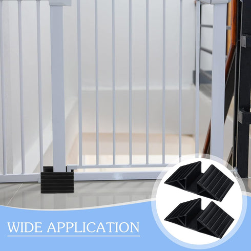 6 Pcs Support Feet for Pet Gate, Black Plastic Triangle Reinforcement Fitting for Free Standing Dog Fence Panels