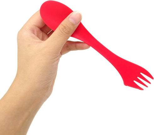 Honbay 6PCS Colorful BPA Free Tritan Sporks - Versatile 3 in 1 Utensil Spoon, Fork & Knife Combo