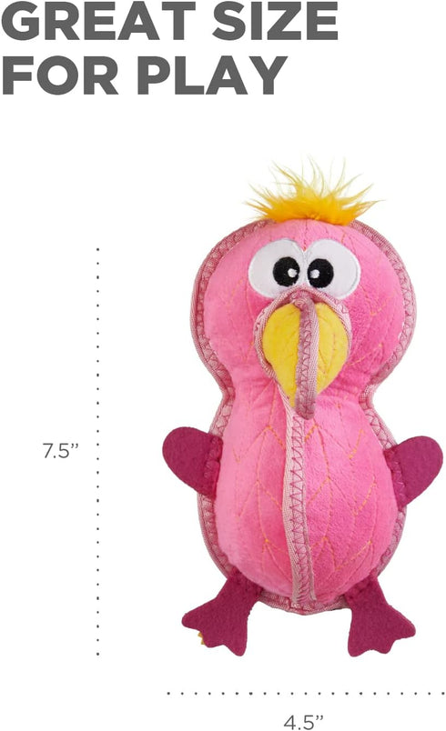 Outward Hound Xtreme Seamz Flamingo - Durable Squeaky Dog Toy