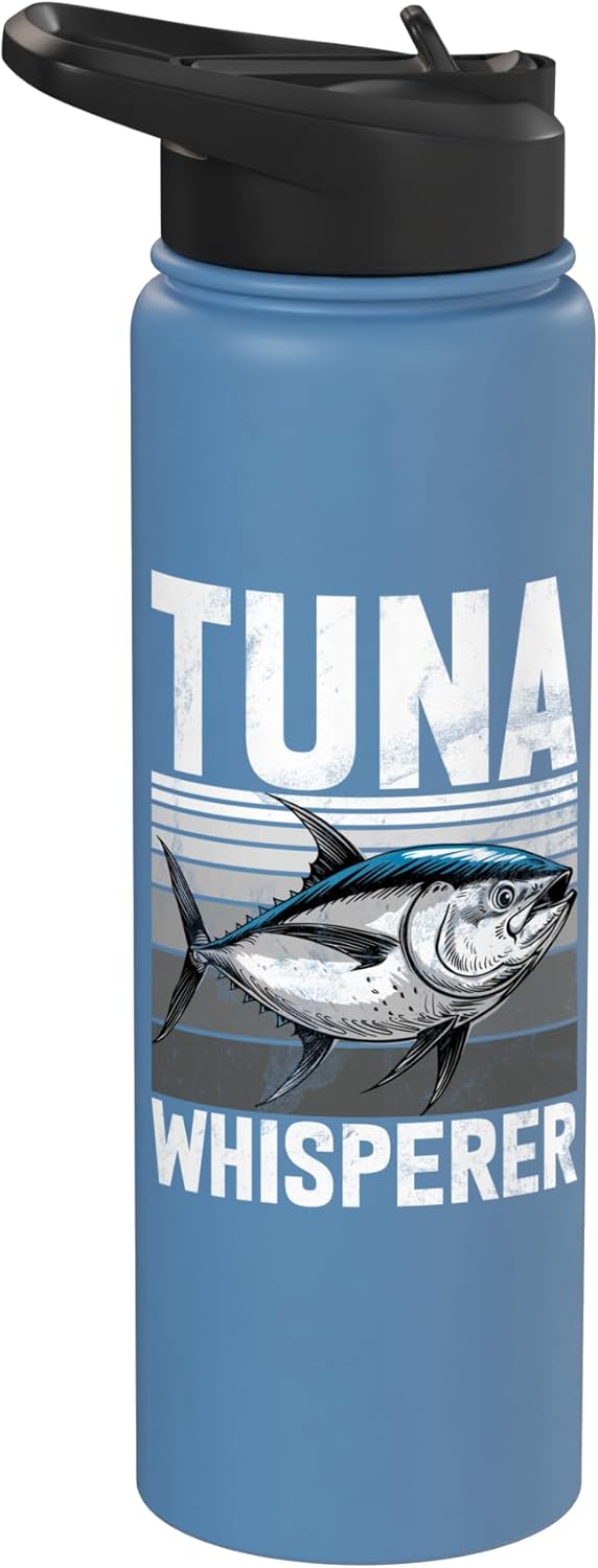 Tuna Fishing Gear Tuna Whisperer Tuna Fishing Stainless Steel Insulated Water Bottle