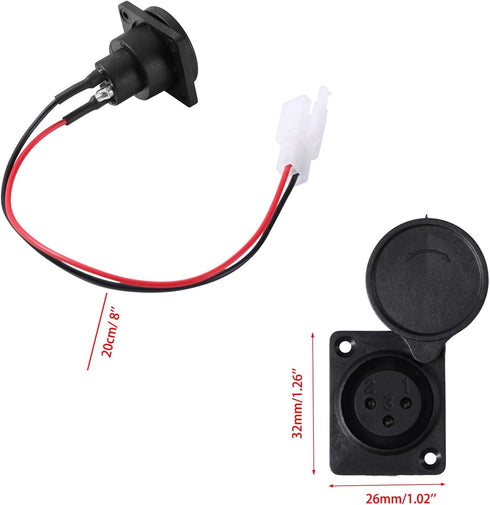 MX650 MX500 SX500 3 2 KAMIER XLR Charger Port for Razor Mcgrath Dirt Rocket Bike EcoSmart Metro Kids Electric Scooter