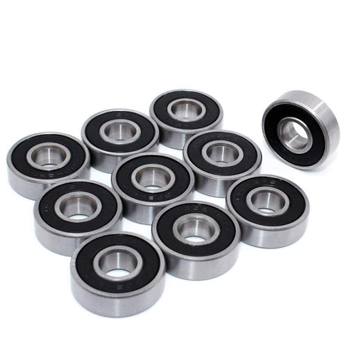 Wellgo 608-2RS Ball Bearings, Double Rubber Sealed Miniature Deep Groove Bearings, 10pcs for Skateboards