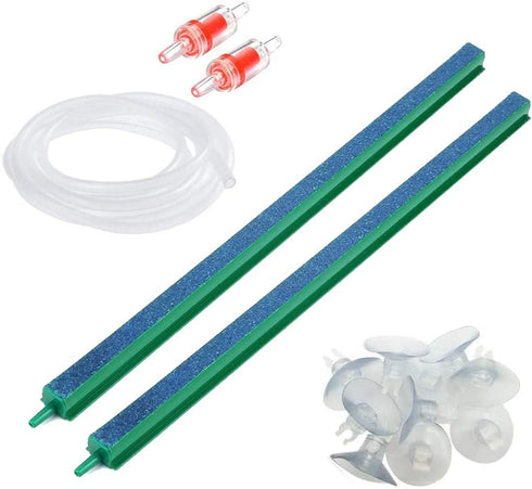 Saim 2 Piece Aquarium Air Stone Bars, 16 inch Oxygen Diffuser Bar with 20ft Airline Tubing for Fish Tank