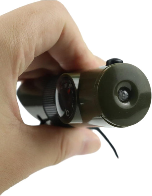Multifunctional 7 in 1 Camping Hiking Outdoor Whistle with Compasses, Magnifier, LED Flashlight, Thermometer