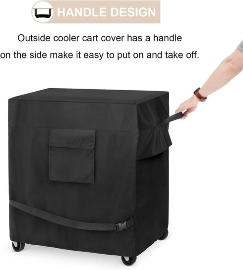 EDOSTORY 600D 80 34L 20W 32H inch, Cooler Cart Cover, Waterproof UV Resistant Oxford Fabric Fit for Most Quart Rolling