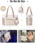 40oz Commute, Wandering Nature Bow Tote Bag for Work Fits Tumbler, Yoga Bag with Wet Pocket & Yoga Mat Pocket, Gym