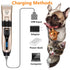 Professional USB Dog Clippers, Low Noise Rechargeable Pet Grooming Kit with LED Display and Nail Kits