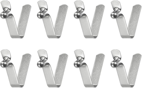 HARFINGTON 8pcs Single Button Kayak Paddle Snap Spring Clip, 3.8 x 5.6 x 21mm, 65Mn Spring Steel V-Shaped Clips