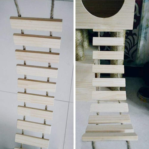 La La Pet Hammock Furniture(55.12 9.84) Wood Cat Bridge Ladder Perch Mod Shelf Board Climber Tower Condo Kitty Activity