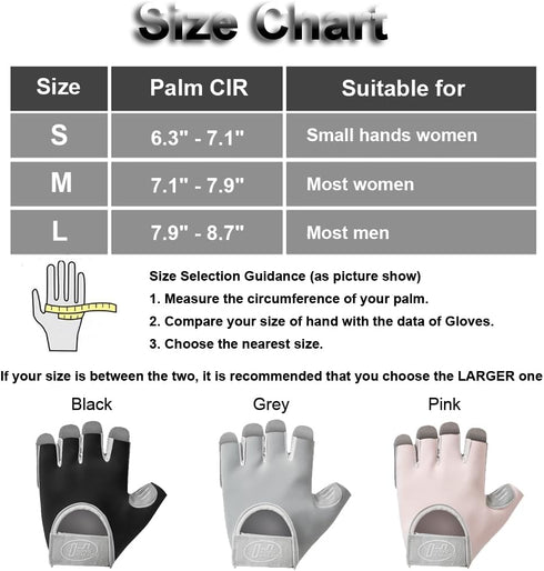 SUJAYU Workout Gloves for Women & Men, Anti-Slip Fingerless Gloves for Weightlifting, Mens Workout Gloves Gym Gloves