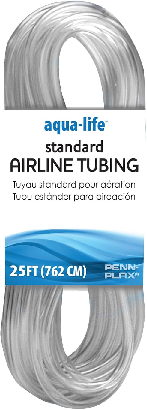 Penn-Plax Standard Airline Tubing for Aquariums – 25 Feet Clear and Flexible, Resists Kinking