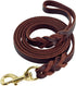 Leather Dog Leash - Latigo Leather Brown Braided Training & Walking Leash - 6.5 ft by 5/8 in (205cm 1.6cm)