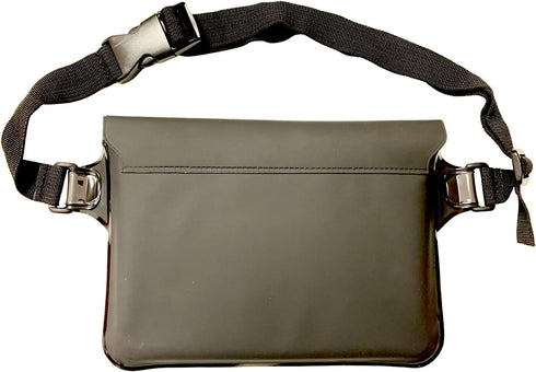 Waterproof Waist Pouch Dry Belt Bag - Fanny Pack to Keep Key Fob, Wallet, Kindle, Phone Dry, Black