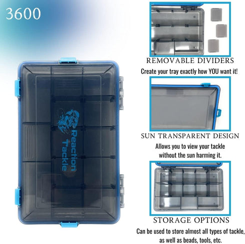 Reaction Tackle Ultimate Tackle Box Trays, Boxes to Organize and Store in Your Fishing Tackle Bag, 3600 Tackle Tray and