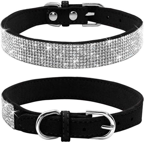 Microfiber Pet Dog Collar Leashes Set, Reflective Dog Collar, Double-Layer Soft Leather Pet Leash, Cat Dog Collar Leash Set, Pet Collar Leash for Small & Medium Dogs
