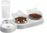 Marchul Raised Cat Dishes for Food and Water, Pet Feeding Bowls with Automatic Water Bottle