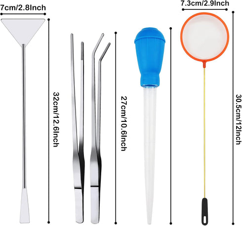 Fish Tank Cleaning Tools, 6 pcs Aquarium Cleaning Tools, Feeder Tools Kit, Aquarium Plants Cleaner, Algae Scraper for Glass Aquariums