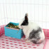 Cage Feeder Food & Water Hay Bowl Dish Bin for Small Animals, Yellow, for Rabbit, Guinea Pig, Chinchilla, Hamster,