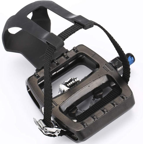 ZERAY Spin Bike Pedals - Dual Platform Indoor Cycling Pedals with Clips and Straps