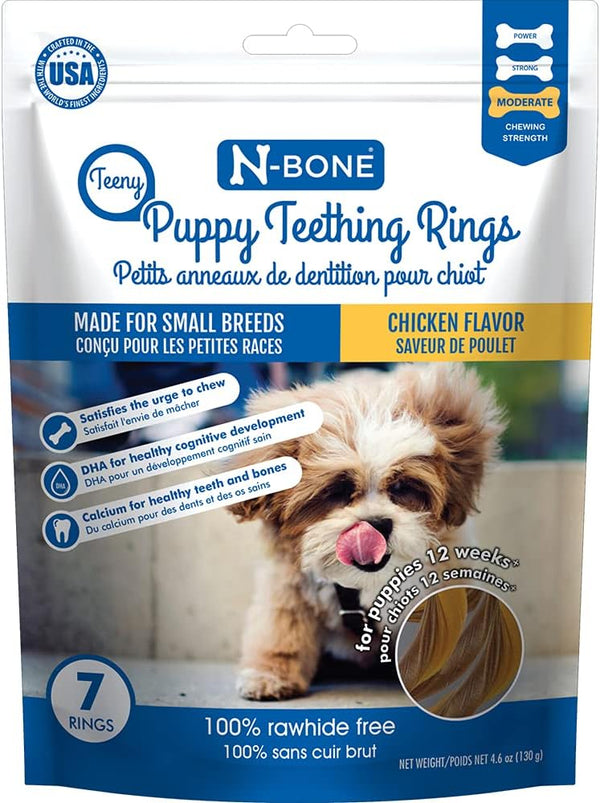 N-Bone Teeny Puppy Teething Rings, Chicken Flavor, 7 Count / 4.6 oz