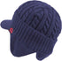 Winter Ear Warmer Billed Visor Beanie with Ear Flaps, Knitted Brimmed Trapper Hat