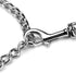 Chrome Plated Chain Dog Leash with Soft Padded Handle for Small Dogs (S, Blue Handle)