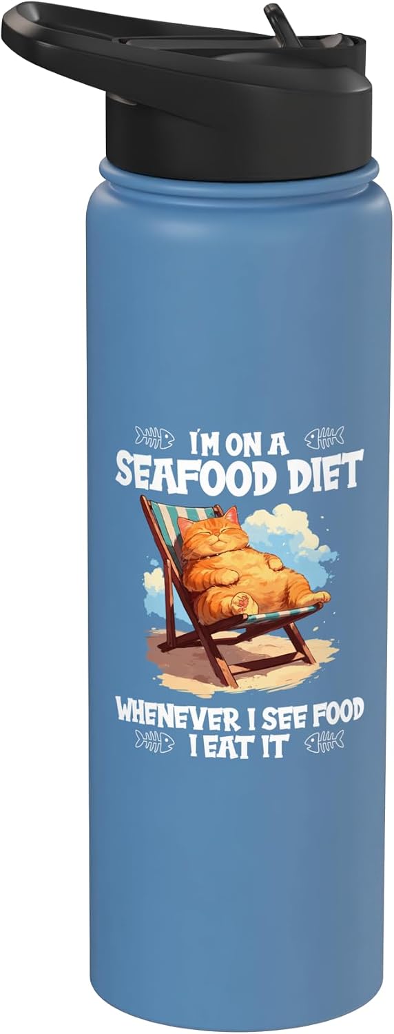 i am on a Seafood Diet funny Diet Jokes Shop i am on a Seafood Diet funny Diet Stainless Steel Insulated Water