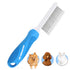 Detangling Pet Grooming Comb for Dogs & Cats, Stainless Steel Metal Teeth for Removing Tangles and Knots